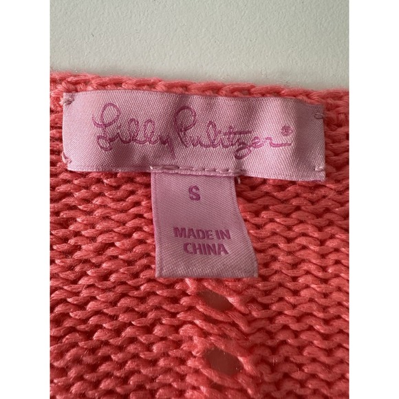 Lilly Pulitzer Cardigan Women's‎ Small Coral Knit Beach Career - Picture 3 of 8
